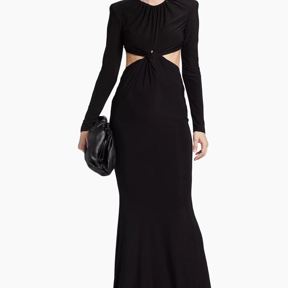 Michael Costello Collection. Ella Cut-Out Jersey Maxi Dress